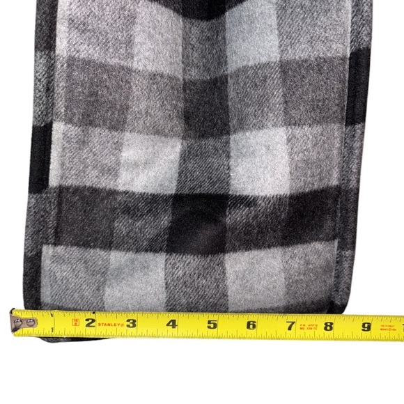 Quilted Koala Felt Checkered Tote Bag Winter Travel Carryon Black Grey Stripe XL - Picture 4 of 5